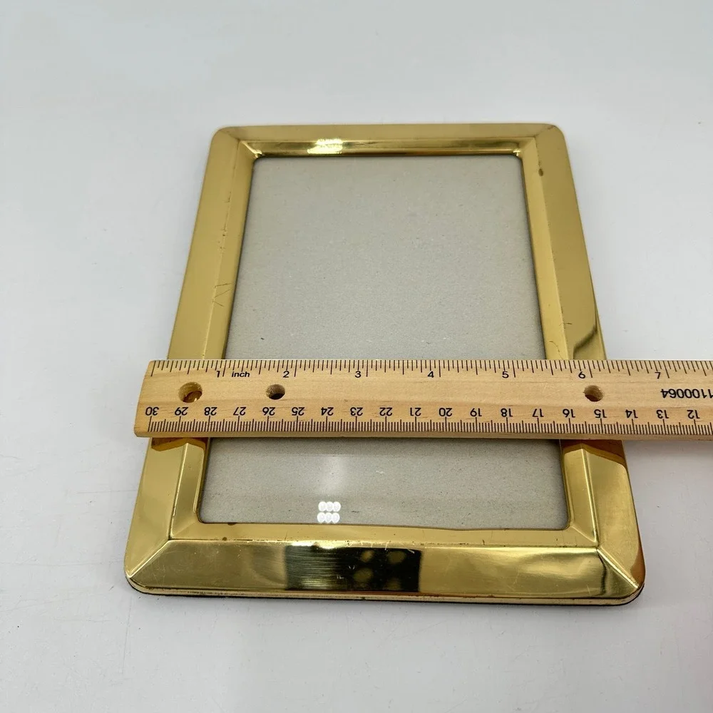 Vintage Gold Tone 5x7 Beveled Edge Picture‎ Frame with Velvet Tabletop Decor